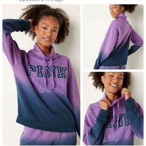Victoria's Secret PINK Purple Indigo Ombre Cowl Neck Sweatshirt